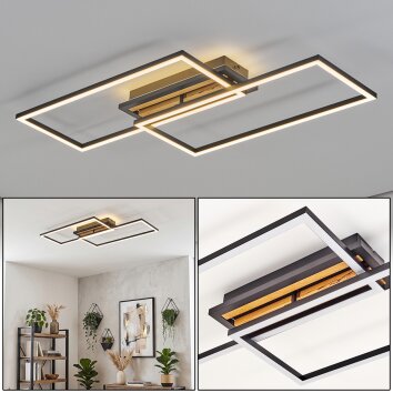 LED-plafondlamp Velani met overlappende rechthoekframes, 3000 Kelvin warmwit