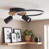 Ronde LED-plafondspot Velani met houten lamellenplaat, warmwit 3000 Kelvin