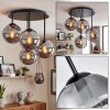 Cluster-plafondlamp Gastor met 4 moderne rookkleurige glazen bollen, ø 15 cm