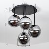 Cluster-plafondlamp Gastor met 4 moderne rookkleurige glazen bollen, ø 15 cm