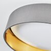 LED plafondlamp Kavon met ronde stoffen kap, gouden binnenzijde, 3000 Kelvin warmwit