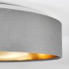 LED plafondlamp Kavon met ronde stoffen kap, gouden binnenzijde, 3000 Kelvin warmwit