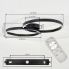 Narok LED plafondlamp met afstandsbediening, moderne dubbele ringvorm voor woonkamer