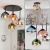 Gastor plafondlamp met gekleurd glas, 4-lichts glazen bollen, retro vintage