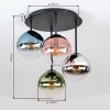 Gastor plafondlamp met gekleurd glas, 4-lichts glazen bollen, retro vintage
