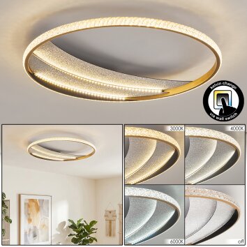 LED plafondlamp Calista met lichtband, CCT 3000 warmwit, 4000 neutraalwit, 6000 daglichtwit