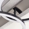 LED plafondlamp Kordex met glittereffect, geheugenfunctie, witte ovalen schermen