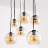 Koyoto 6-lichts hanglamp eettafel met bolvormige kappen, retro boho