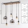 Koyoto 6-lichts eettafel hanglamp met bolvormige kappen en E27-fittingen