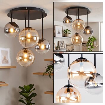 Chehalis 4-lichts plafondlamp met bolvormige kappen, rond Ø 38 cm, G9