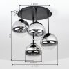 Chehalis plafondlamp, retro plafondlamp met 4 bolkappen, 4-lichts, G9, ø 41 cm
