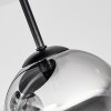Moderne Cluster-plafondlamp Chehalis met 4 bollen van helder en rookkleurig glas, ø 15 cm