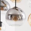 Cluster-hanglamp Koyoto, montageverstelbaar, 6 bollen in amber, helder en rook voor eettafel