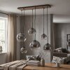 Koyoto hanglamp boven eettafel, 6-lichts met bolvormige kappen, retro