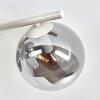 Moderne Cluster-plafondlamp Chehalis met vier rookglazen bollen, ø 15 cm