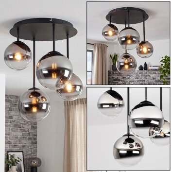 Chehalis plafondlamp bollen 4-lichts, G9, rond Ø 38 cm, modern vintage
