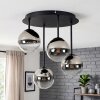 Chehalis 4-lichts plafondlamp met bolkappen, rond Ø 35 cm, retro voor woonkamer