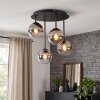 Chehalis 4-lichts plafondlamp met bolkappen, rond Ø 35 cm, retro voor woonkamer
