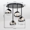 Chehalis 4-lichts plafondlamp met bolkappen, rond Ø 35 cm, retro voor woonkamer