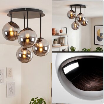 Chehalis kogelvormige plafondlamp, ronde 4-lichts plafondlamp ø 41 cm