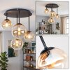 Kogellampje Chehalis, cluster met amberkleurige en heldere glazen bollen ø 12/15 cm