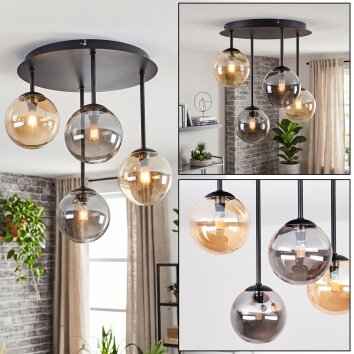 Chehalis plafondlamp met bolkappen, 4-lichts ronde plafondverlichting G9