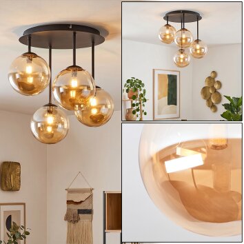 Chehalis plafondlamp met bolschermen, 4-lichts ronde plafondverlichting Ø 41 cm