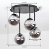 Chehalis bolvormige plafondlamp 4-lichts rond Ø 35 cm, modern retro design