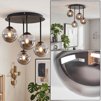 Chehalis bolvormige plafondlamp 4-lichts rond Ø 35 cm, modern retro design