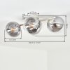 Moderne cluster-plafondlamp Gastor met 4 rookglazen bollen, zandkleurig metalen armatuur