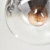 Moderne cluster-plafondlamp Gastor met 4 rookglazen bollen, zandkleurig metalen armatuur