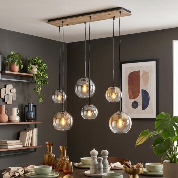 Koyoto eetkamer hanglamp voor eettafel, 6-lichts bolvormig in vintage stijl