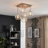 Cluster-plafondlamp Koyoto met 5 heldere glazen bollen boven de eettafel