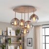 Cluster-plafondlamp Koyoto met 5 heldere en rookkleurige glazen bollen, E14
