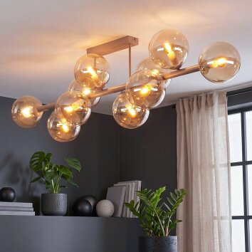 Gastor plafondlamp met bolkappen, 10-lichts, retro stijl voor woonkamer