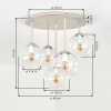 Koyoto ronde plafondlamp 5-lichts, bolvormige plafondverlichting retro