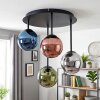 Moderne cluster-plafondlamp Chehalis met 4 kleurrijke glazen bollen ø 12 cm