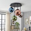 Chehalis retro plafondlamp met 4 bolvormige kappen, rond design voor woonkamer