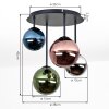 Chehalis retro plafondlamp met 4 bolvormige kappen, rond design voor woonkamer