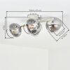Koyoto 4-lichts plafondlamp met bolvormige kappen, E14, retro vintage