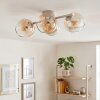 Moderne Cluster-plafondlamp Koyoto met vier amberkleurige glazen kappen, ø 15 cm