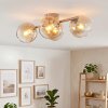 Moderne Cluster-plafondlamp Koyoto met vier amberkleurige glazen kappen, ø 15 cm