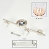 Moderne Cluster-plafondlamp Koyoto met vier amberkleurige glazen kappen, ø 15 cm