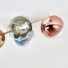 Plafondlamp met glazen bollen Koyoto, clusteropstelling met 4 kappen in bont
