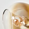 Plafondlamp met glazen bollen Koyoto, clusteropstelling met 4 kappen in bont