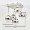 Cluster-plafondlamp Koyoto met rookkleurige glazen bollen ø 15 cm voor de eettafel