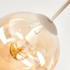 Retro plafondlamp Gastor met vijf amberkleurige glazen bollen als cluster, E14