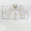 Boho Cluster-plafondlamp Koyoto met 7 heldere glazen bollen, zandkleurig metaal, ø 15 cm