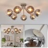 Moderne cluster-plafondlamp Koyoto met 7 rook- en heldere glazen bollen