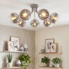 Moderne cluster-plafondlamp Koyoto met 7 rook- en heldere glazen bollen
